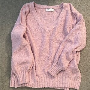 Dusty Pink V-Neck Sweater
